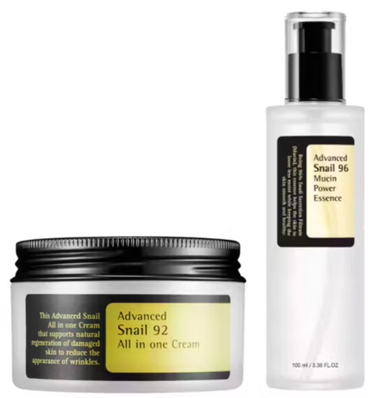 Advanced Snail 92 All In One Cream & Advanced Snail 96 Mucin Power Essence/ Hudpleiesett